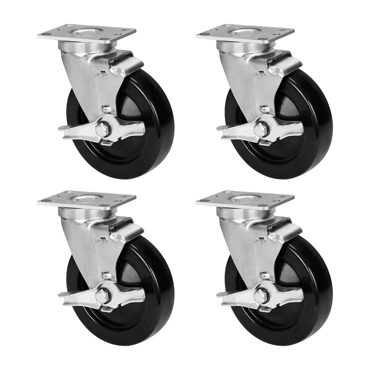 1-1/4" Wide Hard Rubber Casters