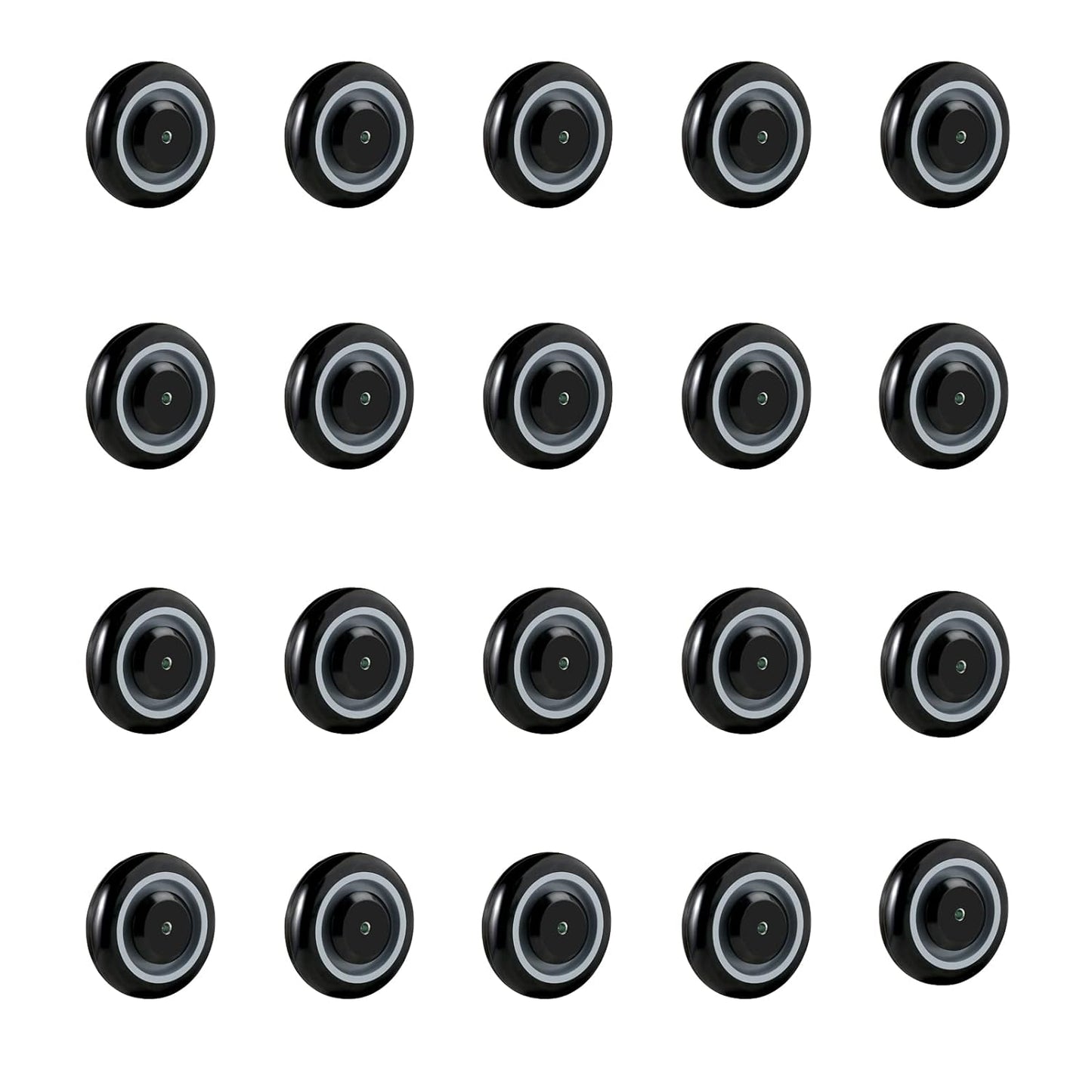 5" x 1-1/4" Polyurethane Shopping Cart Wheels (Black)