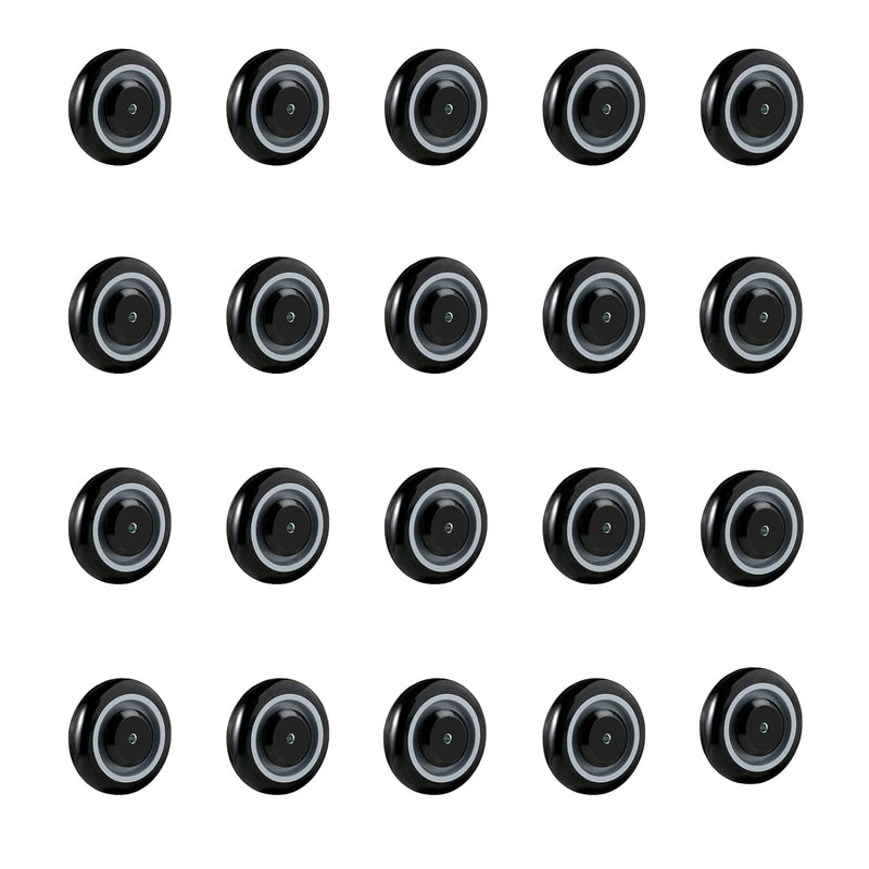 5" x 1-1/4" Polyurethane Shopping Cart Wheels (Black)