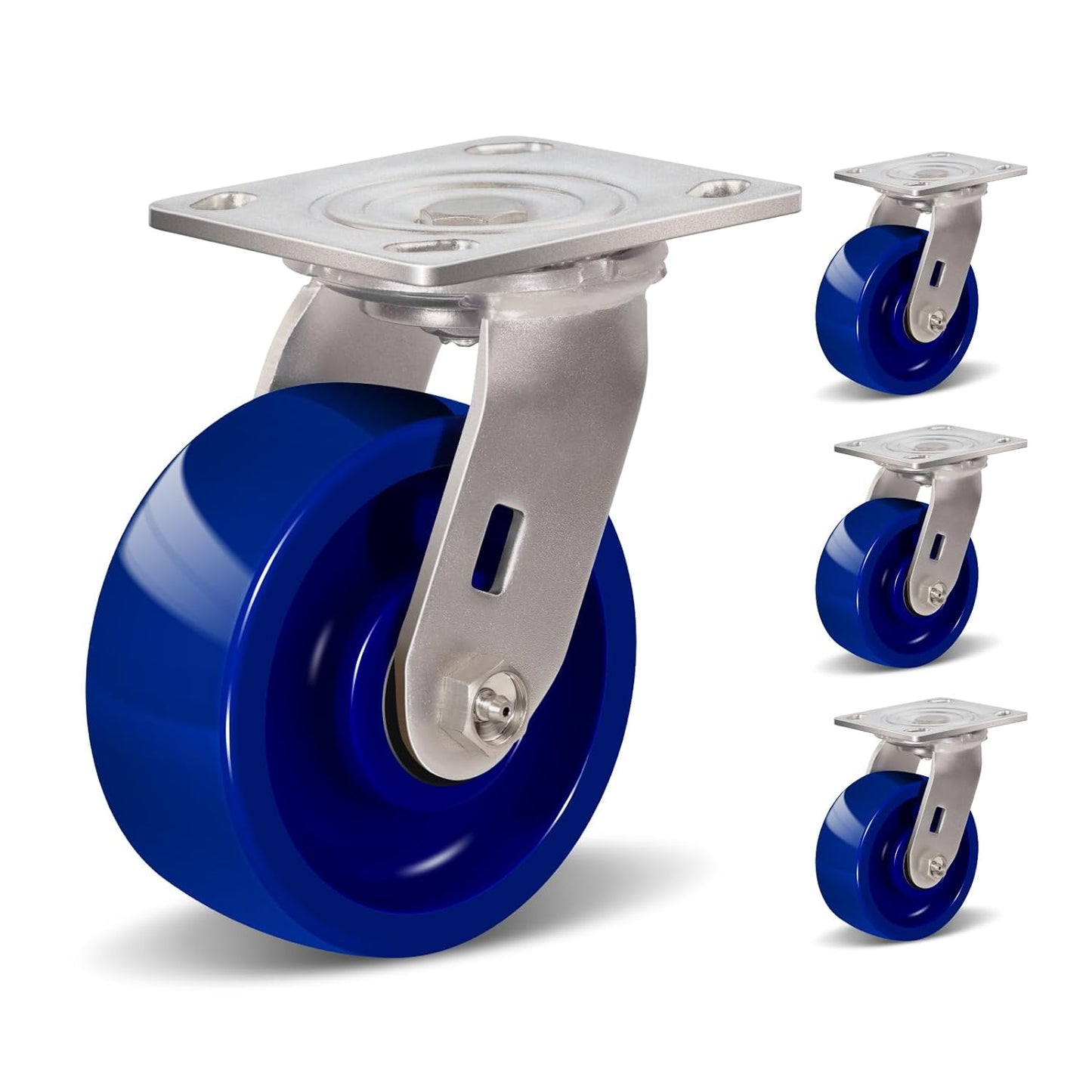 2" Wide Solid Polyurethane Caster (Blue)