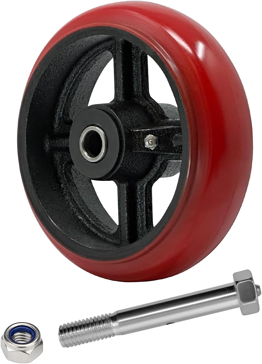 2" Wide Crowned Polyurethane on Steel Wheel