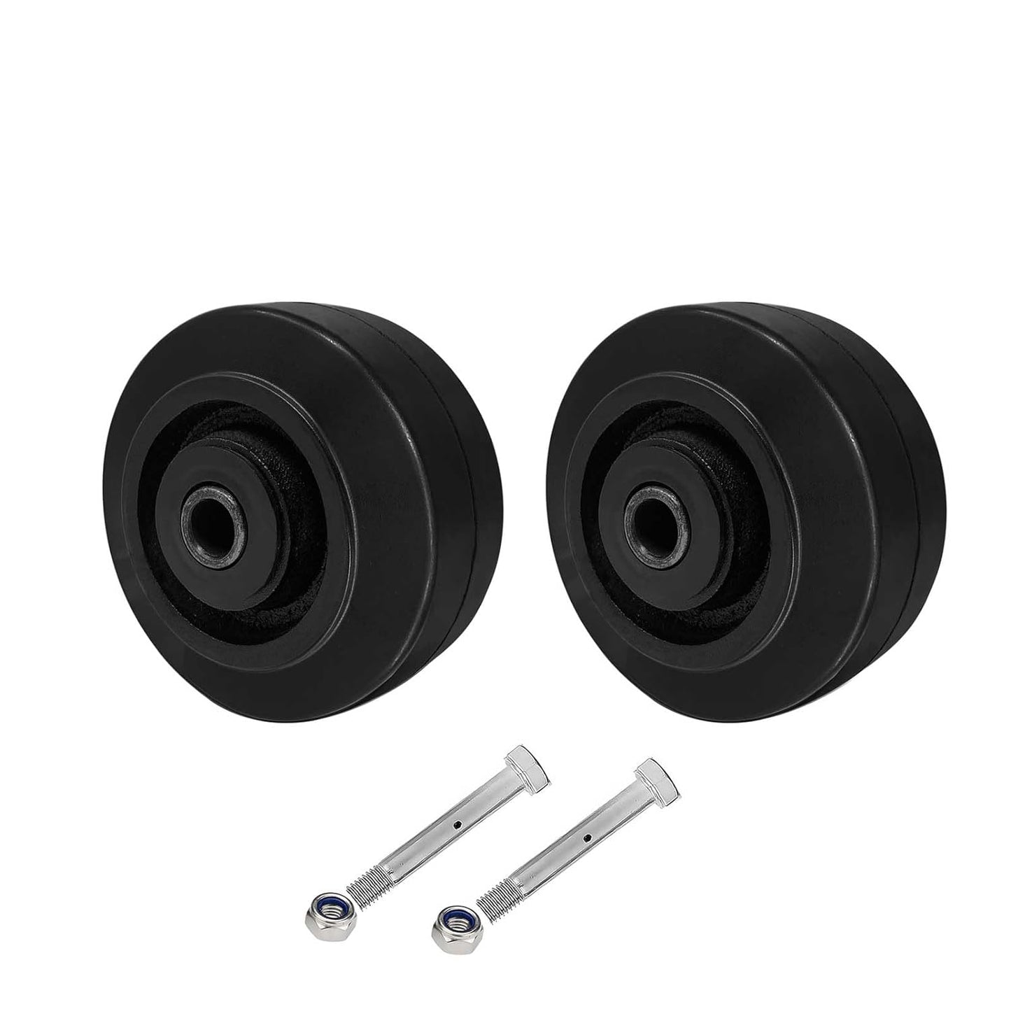 2" Wide Rubber Tread on Cast Iron Wheel