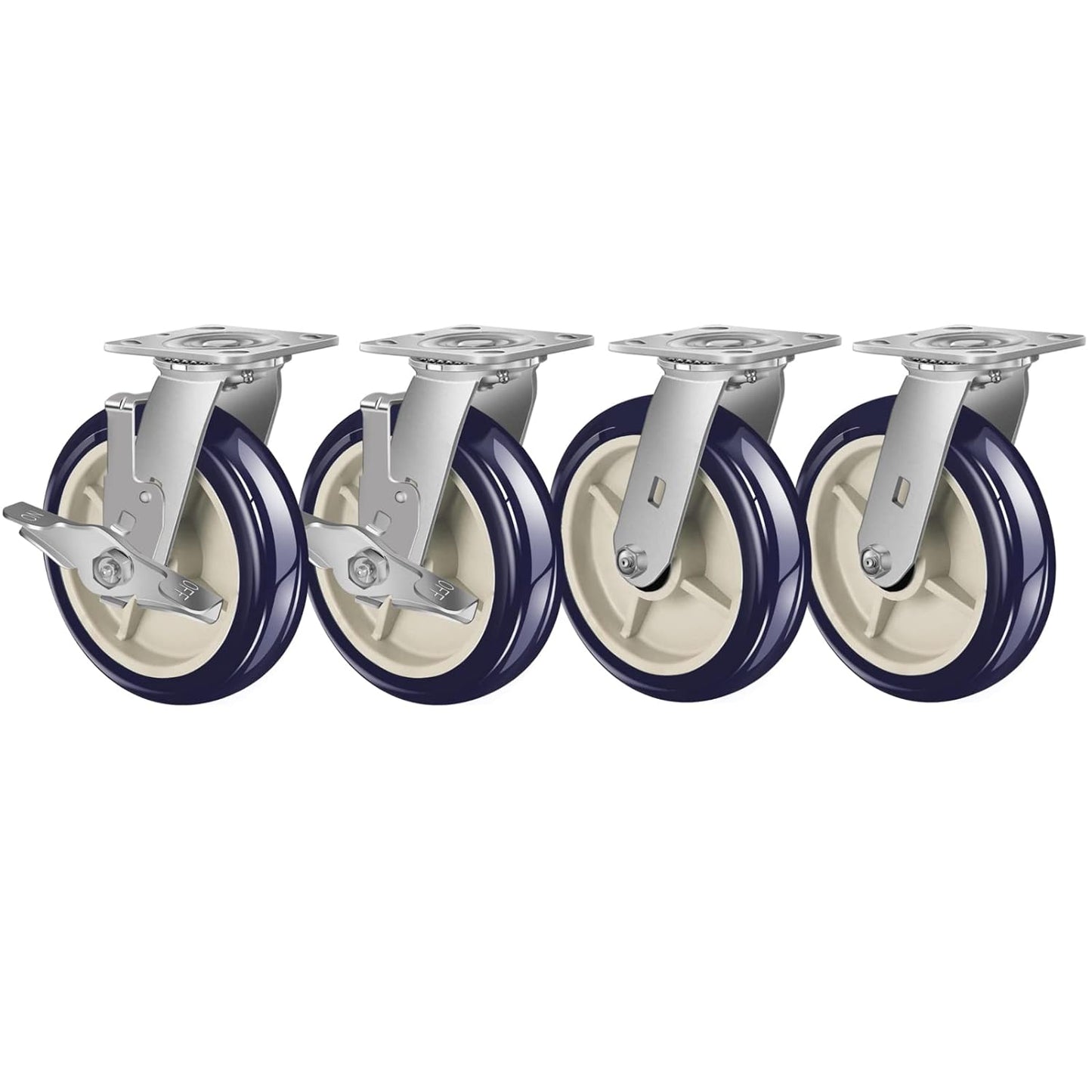 2" Wide Polyurethane on Polyolefin Casters