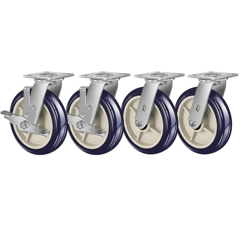 2" Wide Polyurethane on Polyolefin Casters