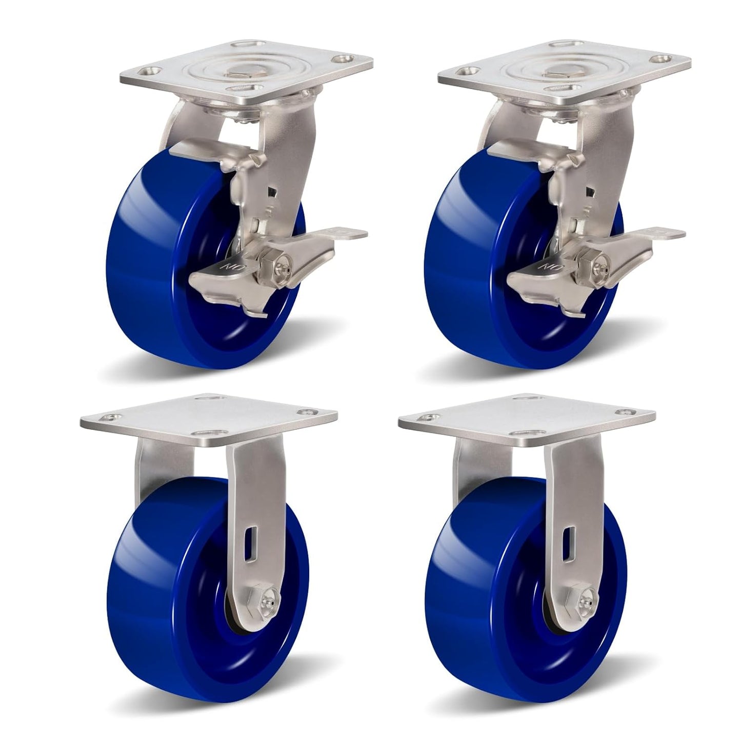 2" Wide Solid Polyurethane Caster (Blue)
