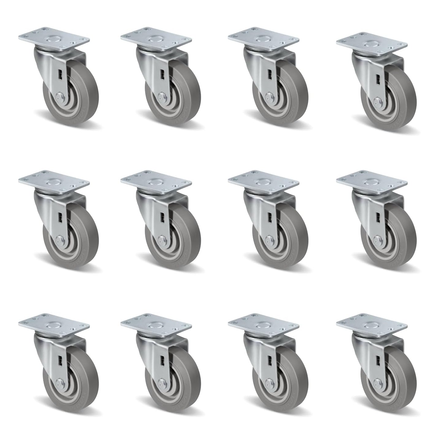 1-1/4" Wide Gray Rubber Quite Casters