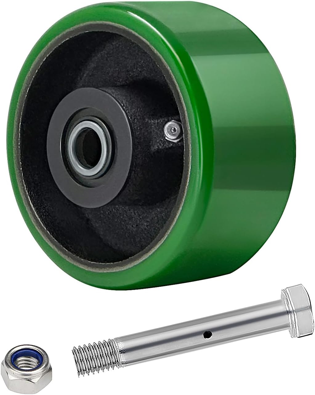 6 Inch Polyurethane On Cast Iron Swivel Caster – Green, 4060SA1PC, Hy-Weld