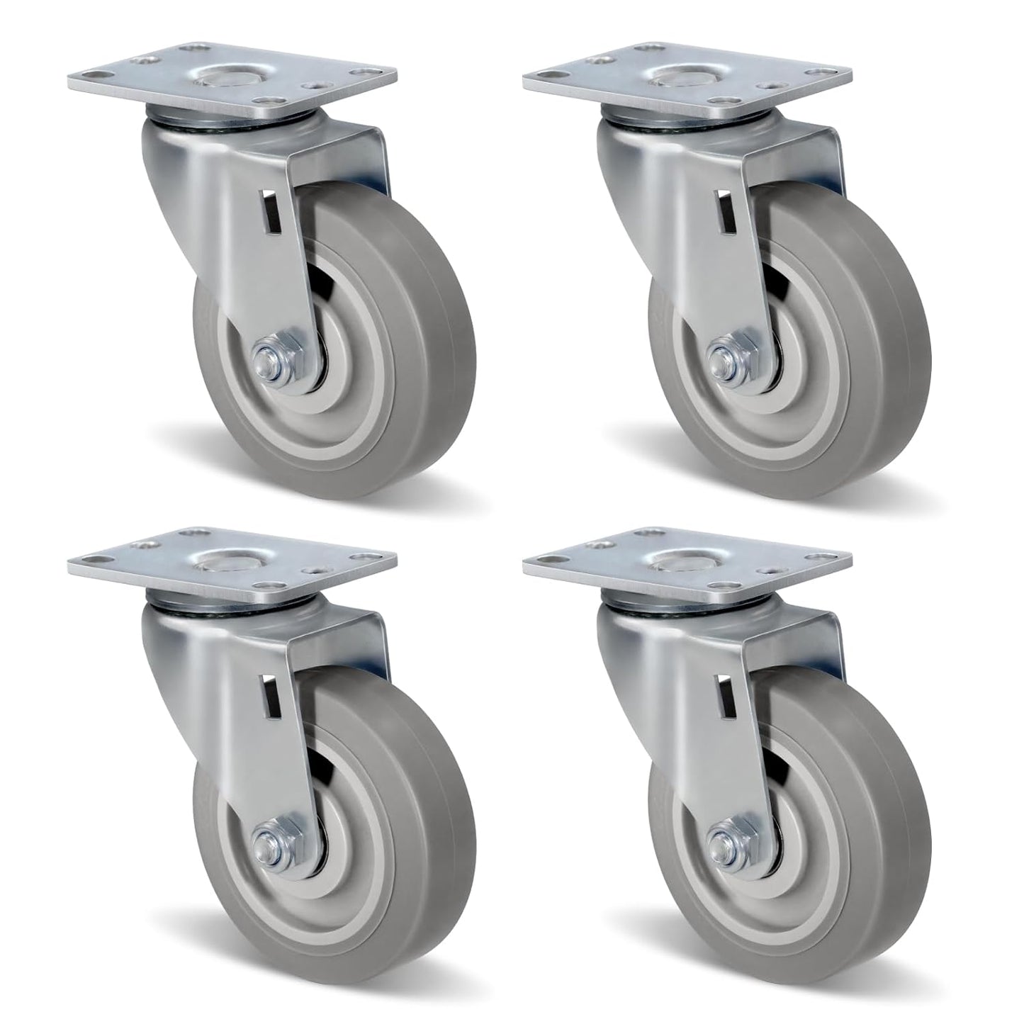 1-1/4" Wide Gray Rubber Quite Casters