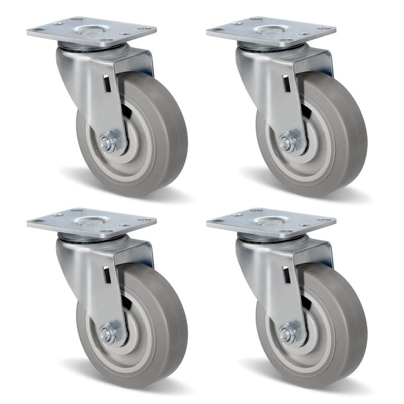 1-1/4" Wide Gray Rubber Quite Casters