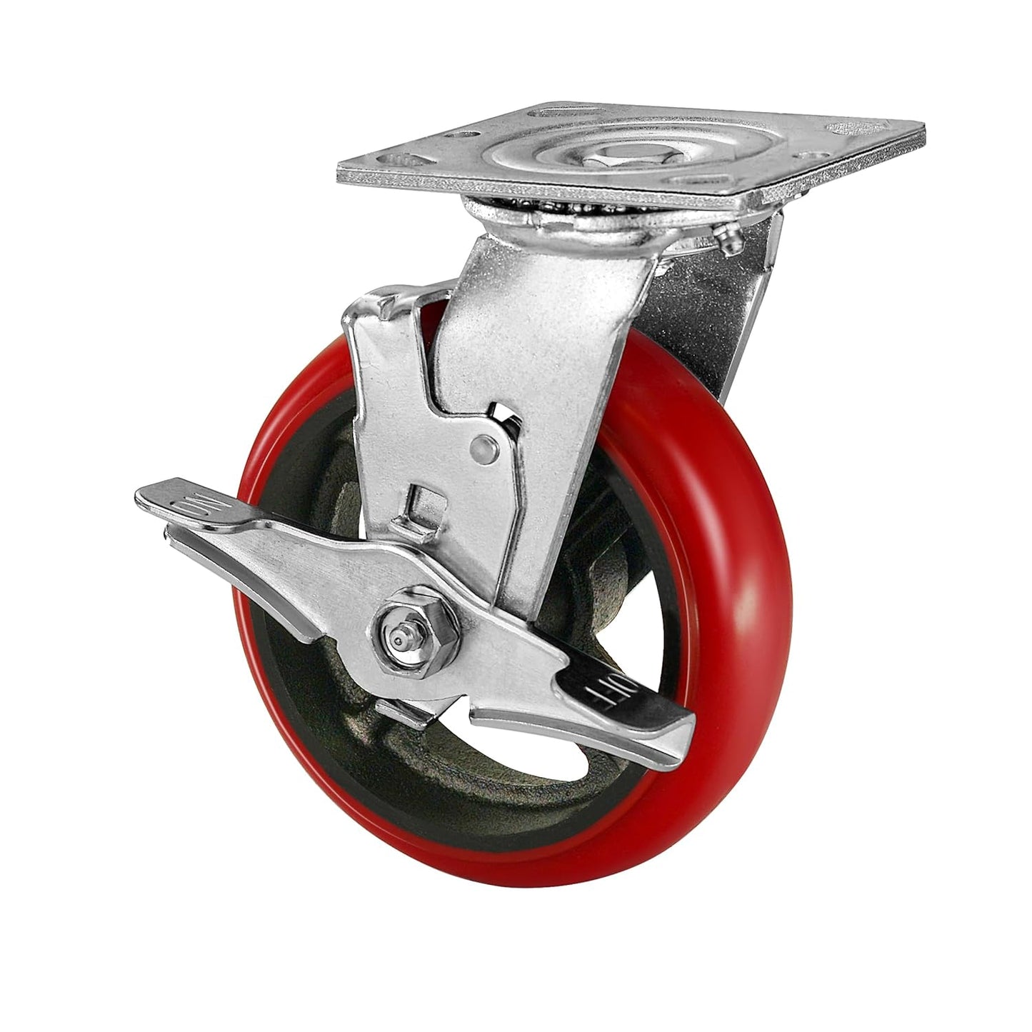 2" Wide Crowned Polyurethane on Steel Casters