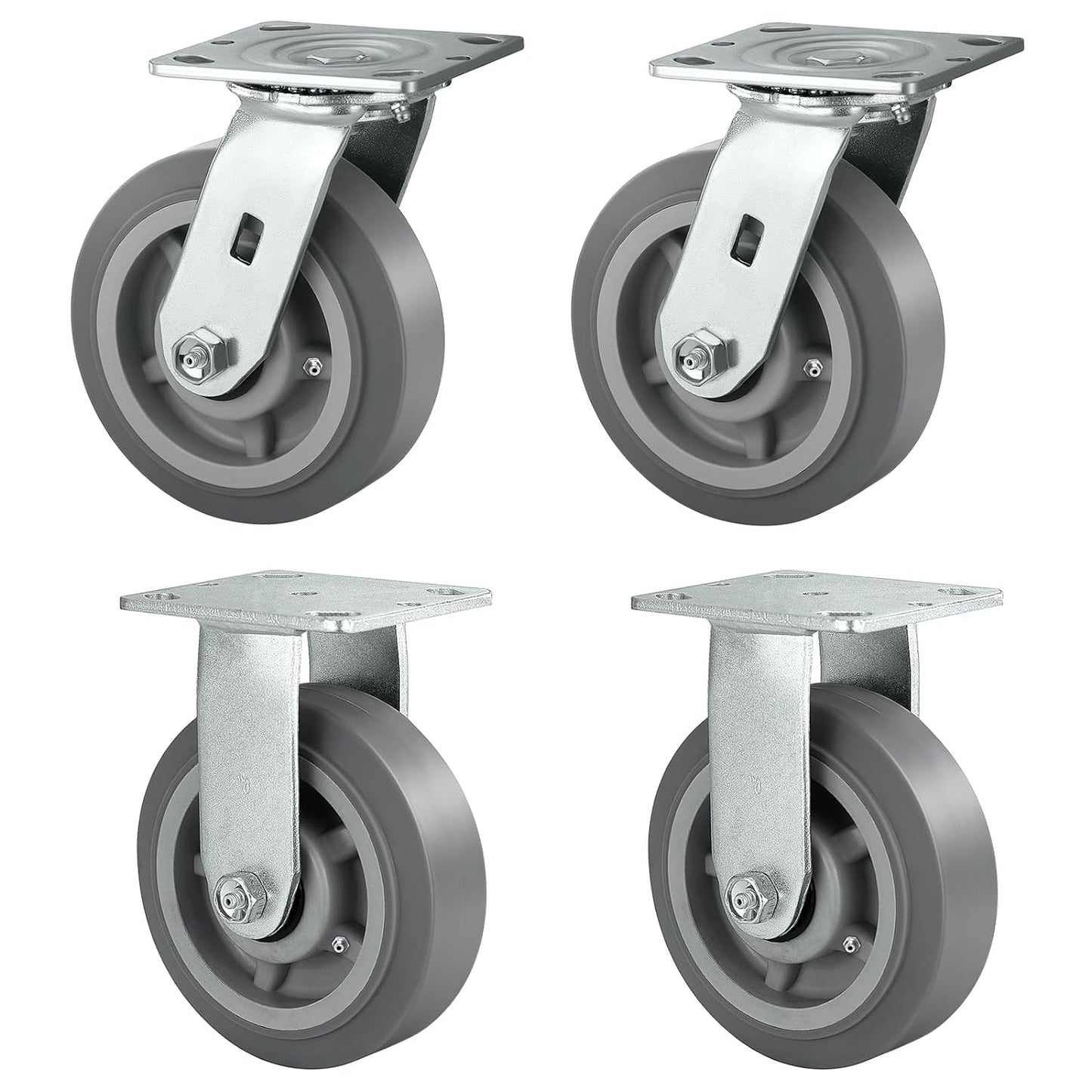 2" Wide Heavy-duty Rubber Caster