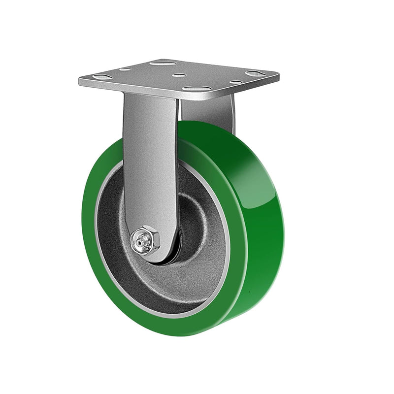 2" Wide Polyurethane on Aluminum Casters (Green)