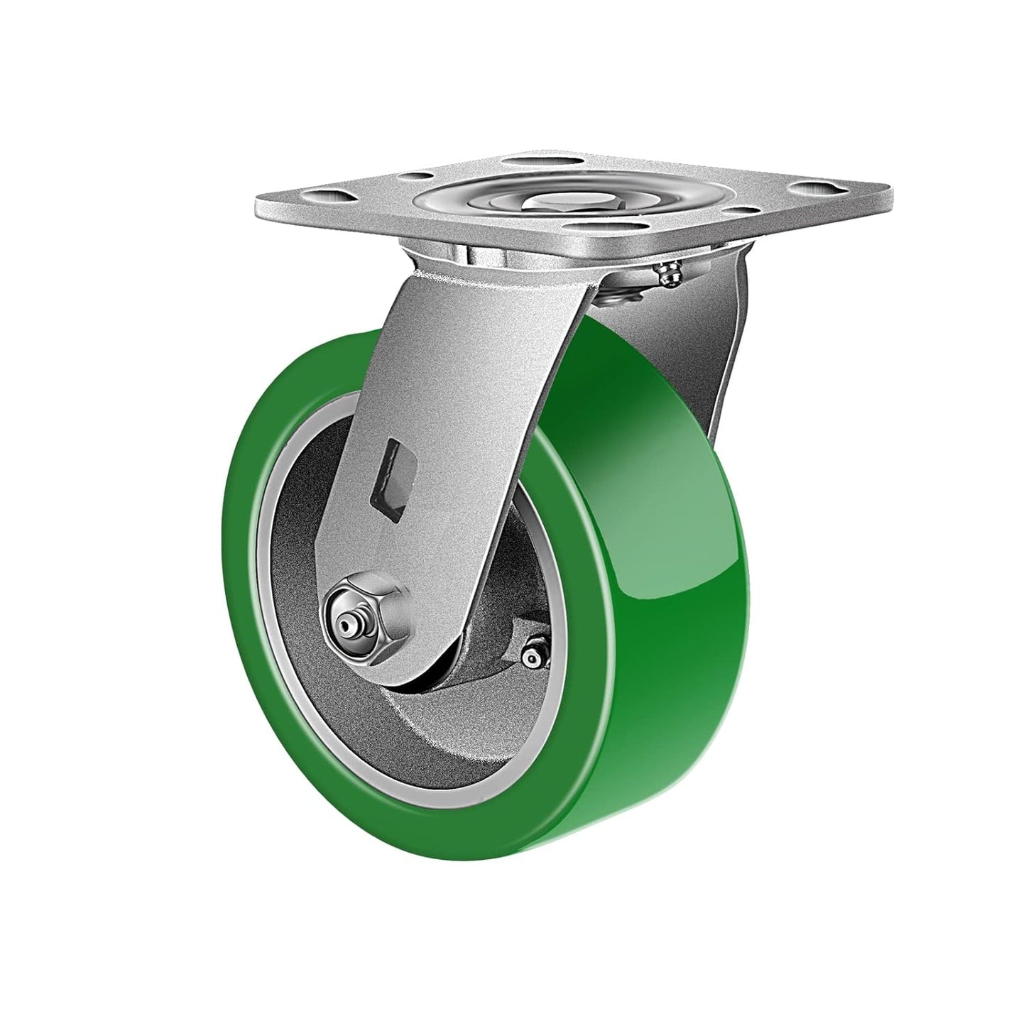 2" Wide Polyurethane on Aluminum Casters (Green)