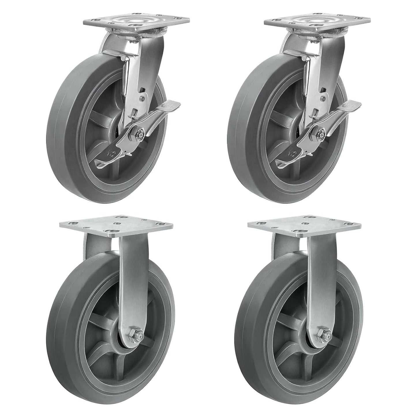 2" Wide Heavy-duty Rubber Caster