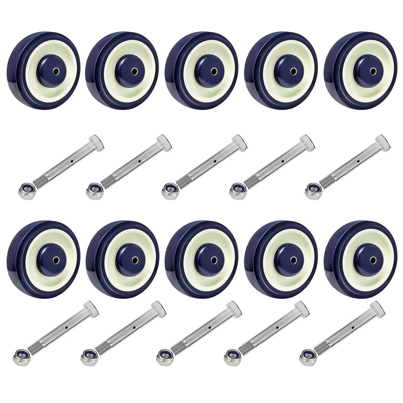 5"x 1-1/4" Polyurethane Shopping Cart Wheels (Blue/Red)