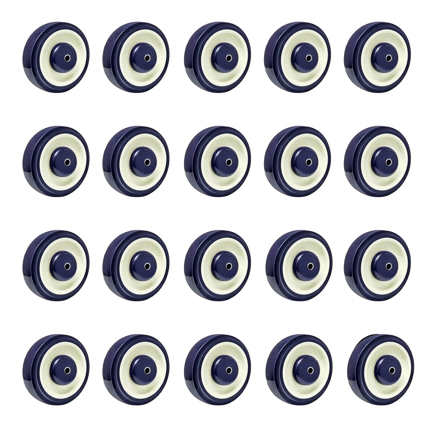 5"x 1-1/4" Polyurethane Shopping Cart Wheels (Blue/Red)