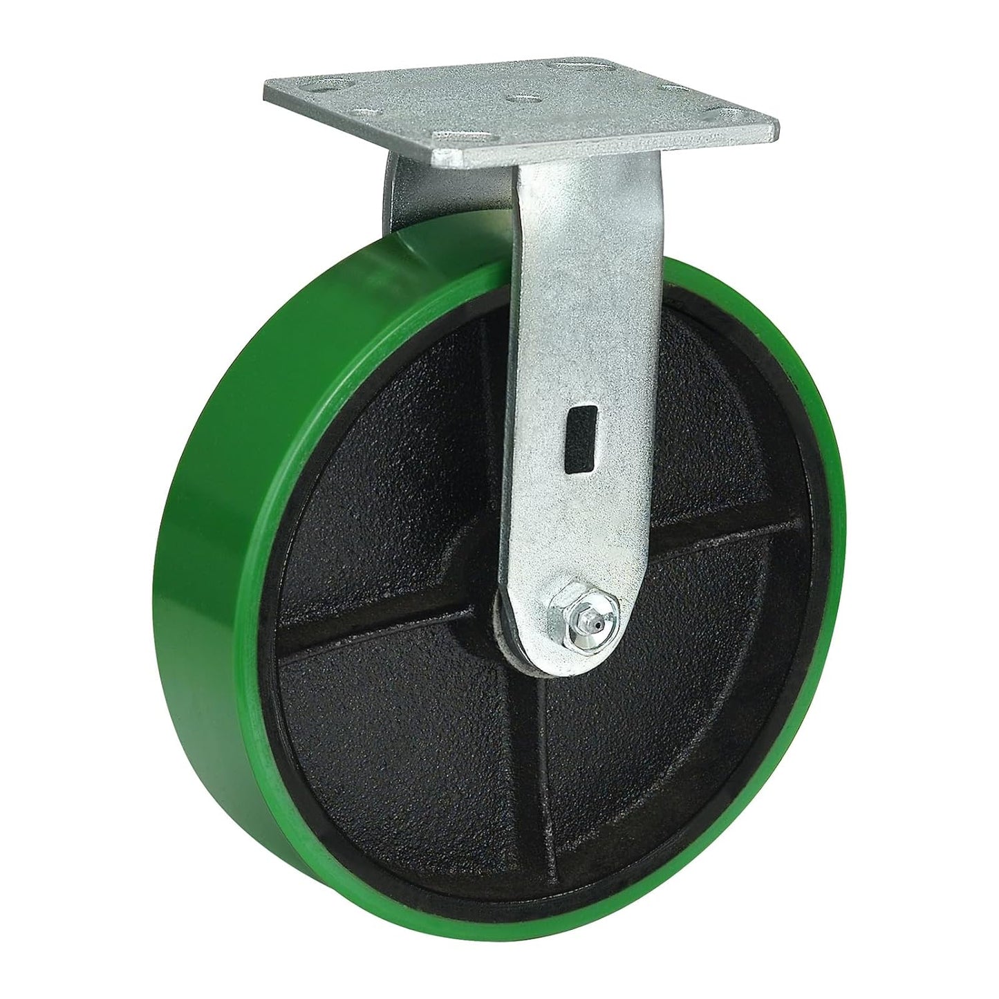 2" Wide Polyurethane on Cast Iron Casters Industrial Strength (Green)