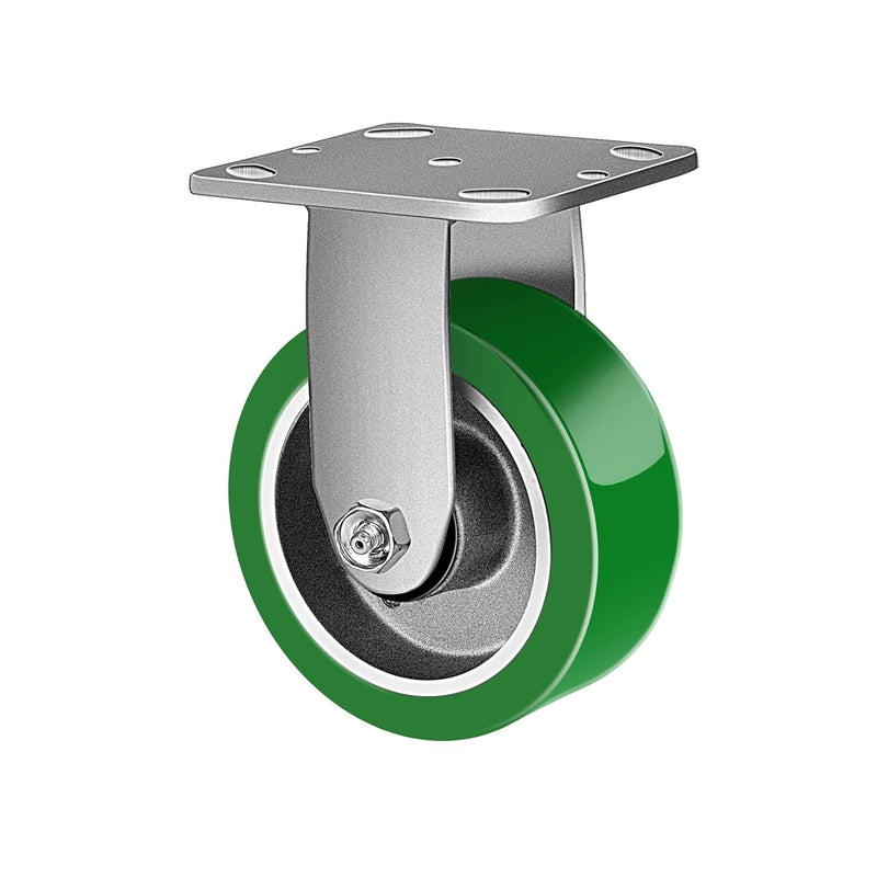 2" Wide Polyurethane on Aluminum Casters (Green)