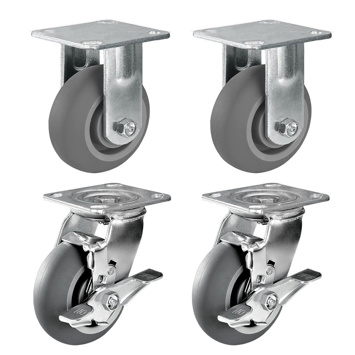 2" Wide Thermoplastic Rubber Caster (Crown Tread)