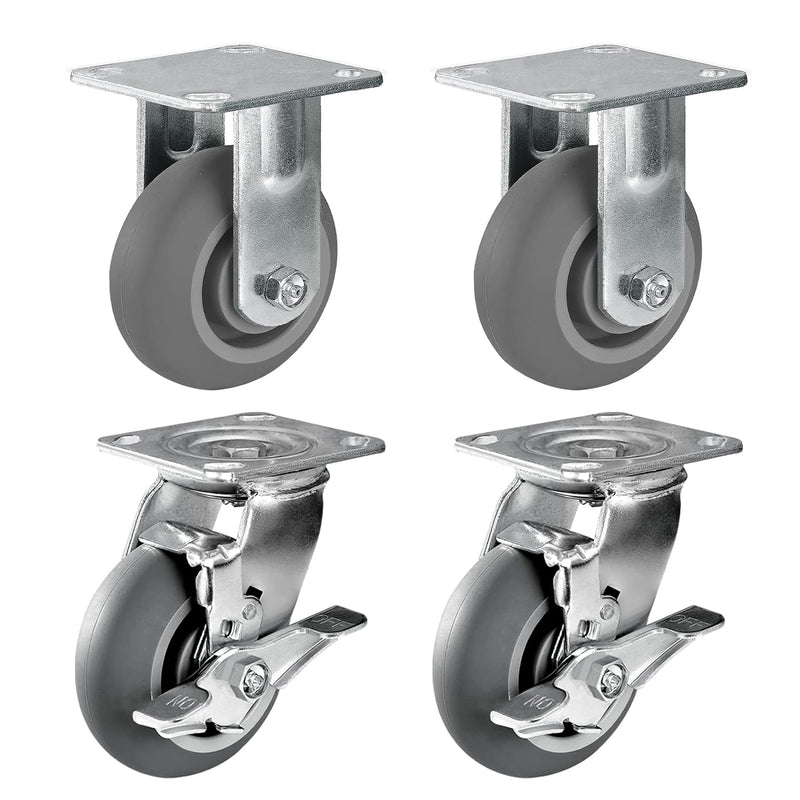 2" Wide Thermoplastic Rubber Caster (Crown Tread)