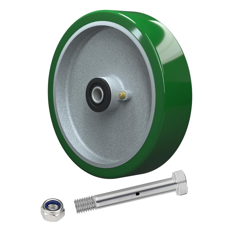 2" Wide Polyurethane on Aluminum Wheel (Green)