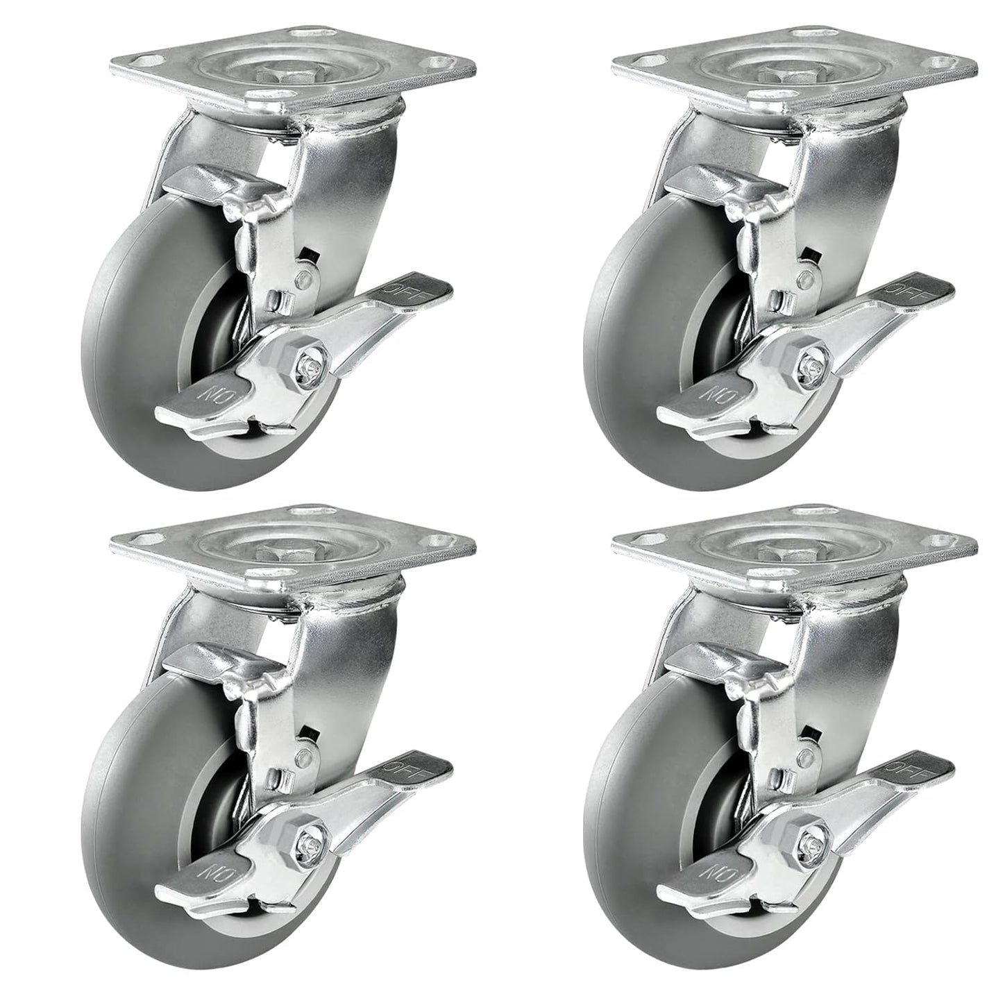 2" Wide Thermoplastic Rubber Caster (Crown Tread)