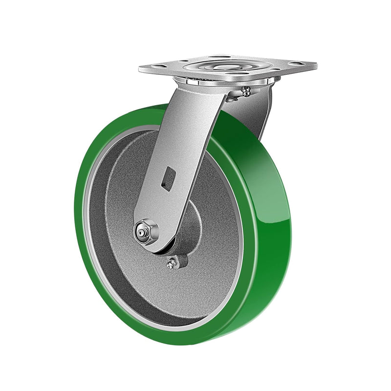 2" Wide Polyurethane on Aluminum Casters (Green)
