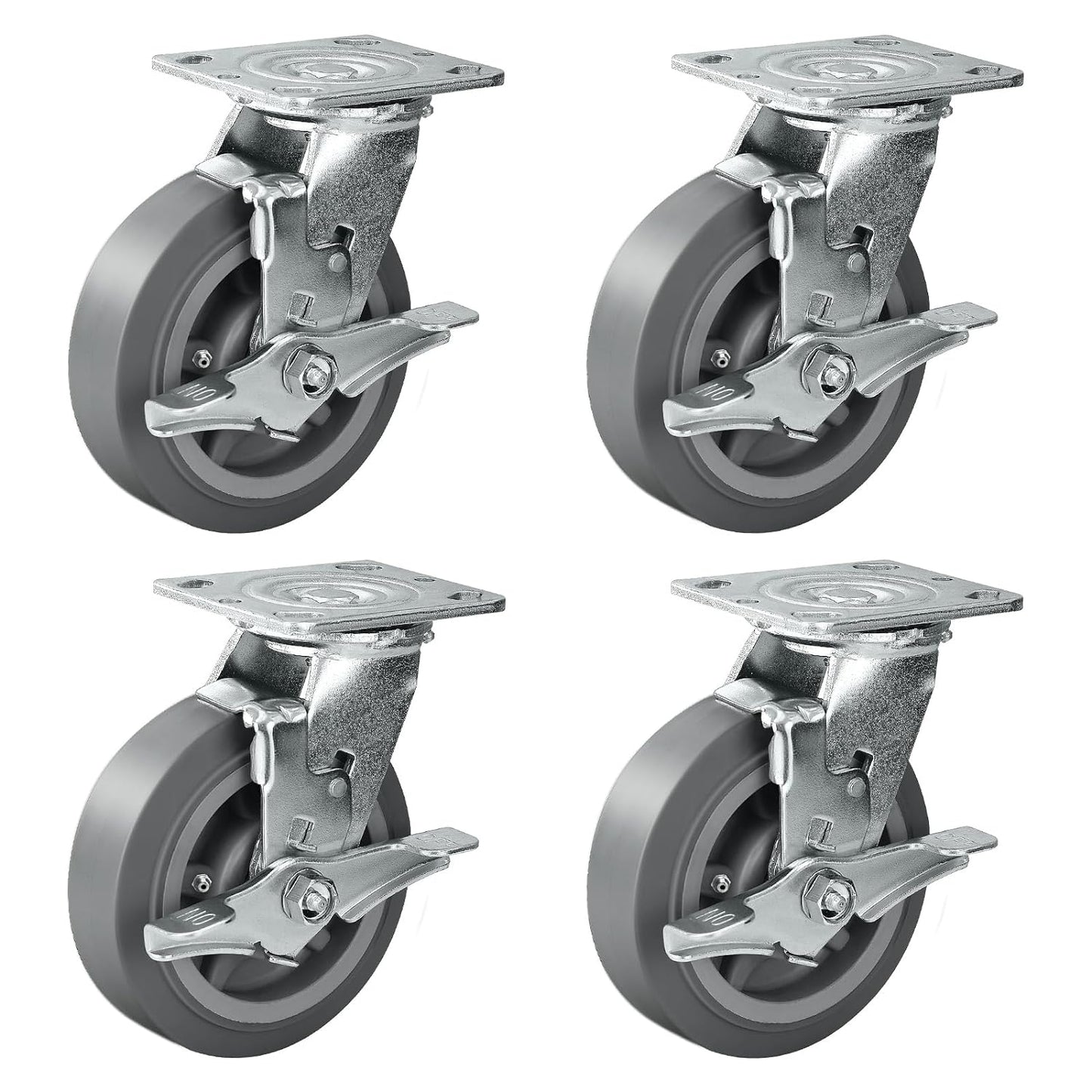 2" Wide Heavy-duty Rubber Caster