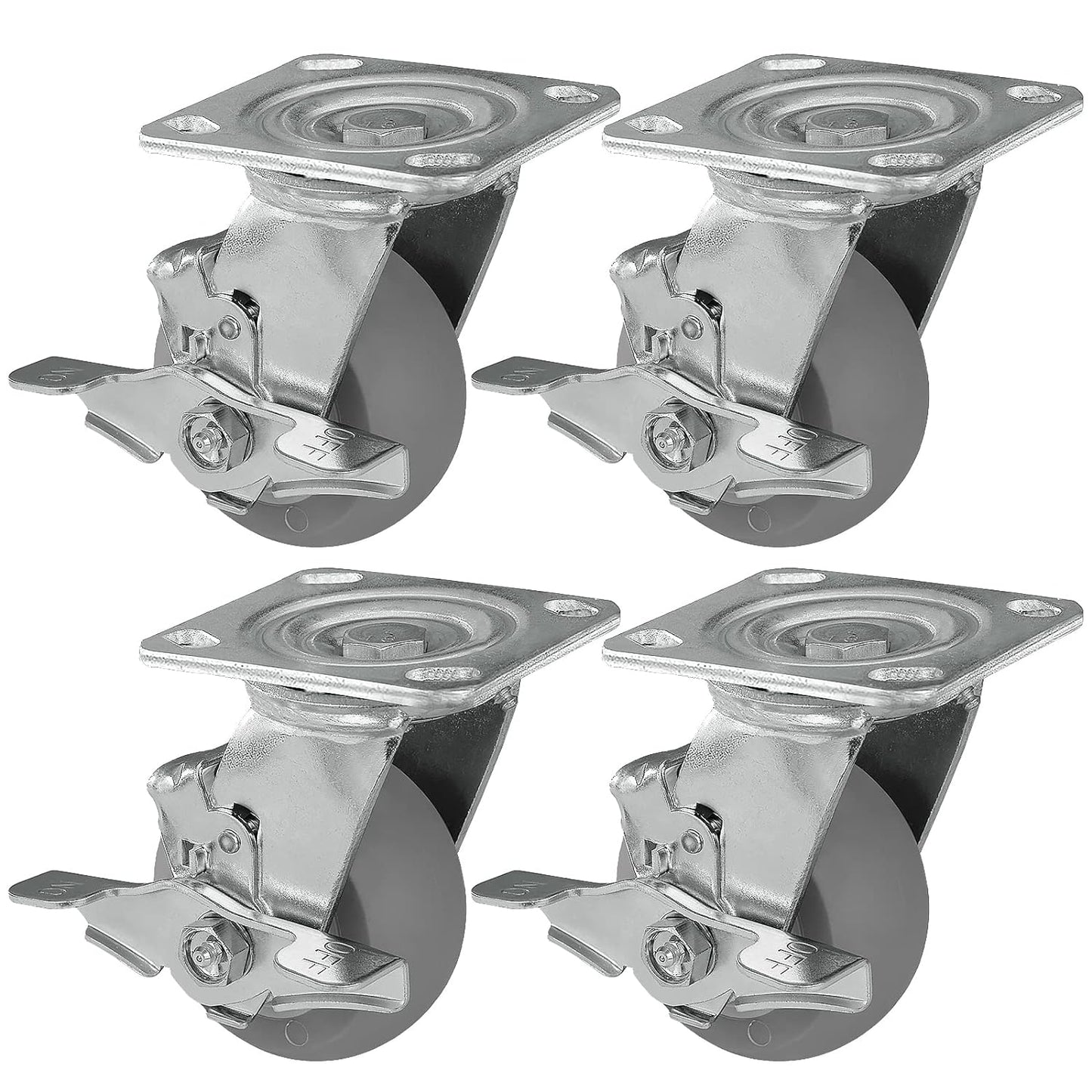 2" Wide Thermoplastic Rubber Caster (Crown Tread)