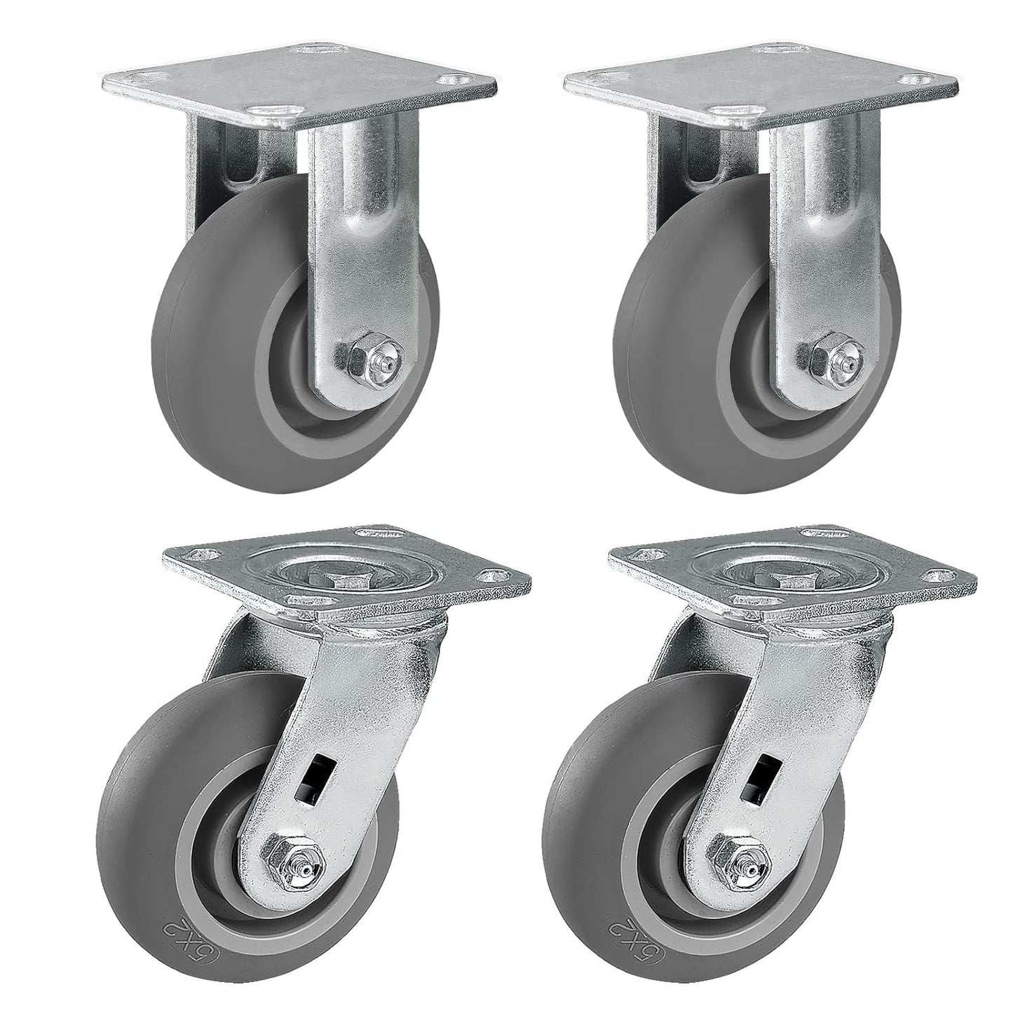 2" Wide Thermoplastic Rubber Caster (Crown Tread)